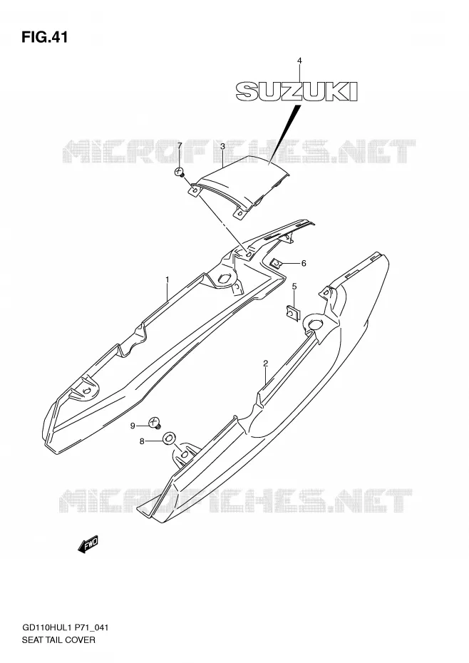 ACHTER KUIP - SEAT COWL Suzuki MOTO 110 GD 2011  GD110HUL1(P71)