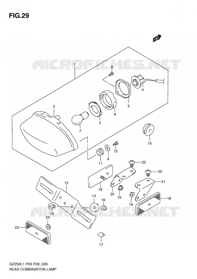 ACHTERLICHT Suzuki MOTO 250 MARAUDER 2011  GZ250L1(P3)
