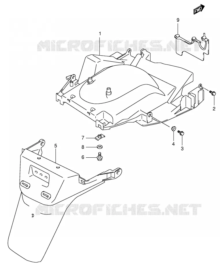 ACHTERSPATBORD (MODELE X/Y) Suzuki SCOOTER 400 BURGMAN 1999  AN400X(E2)