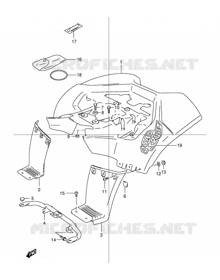 ACHTERSPATBORD Suzuki QUAD 80 QUADSPORT 1999  LT80X(P1)