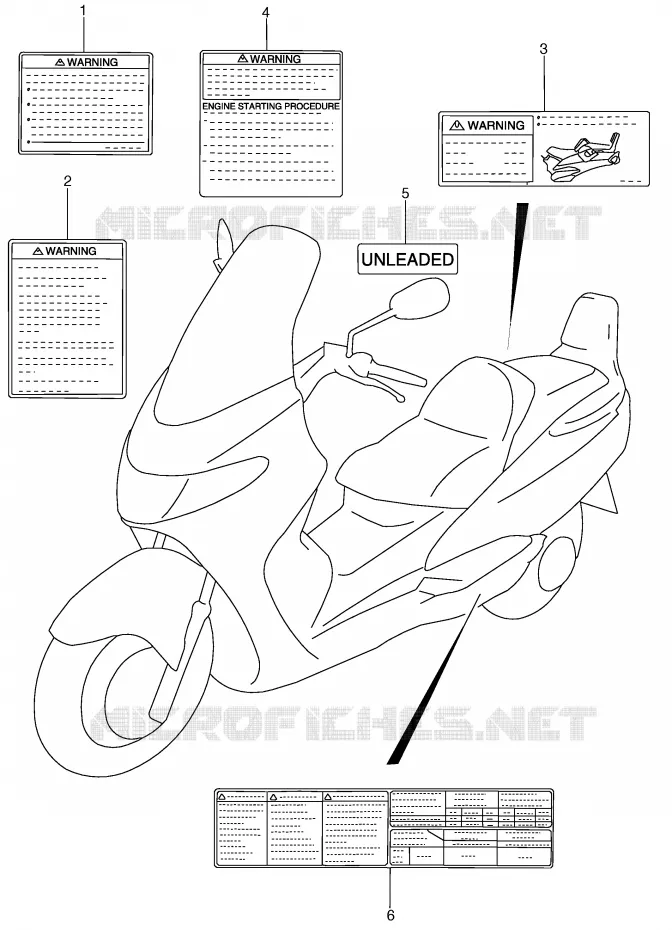 ETIKET (MODELE Y) Suzuki SCOOTER 400 BURGMAN 2002  AN400K2(E2)