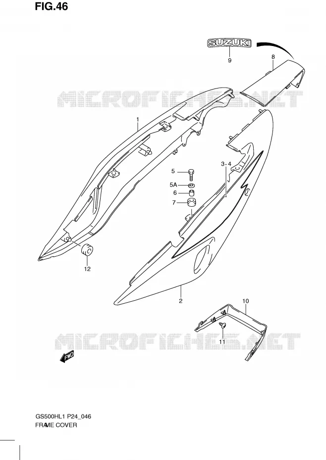 KUIP (GS500FH) Suzuki MOTO 500 GS-F 2011  GS500FHL1(L1)