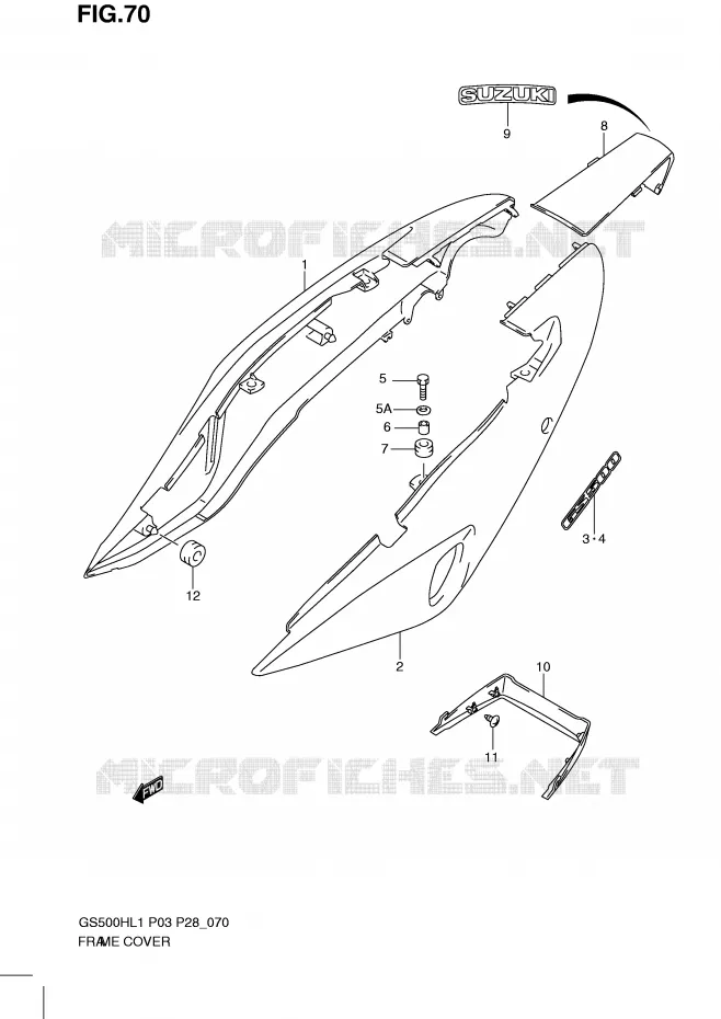 KUIP (GS500H P28) Suzuki MOTO 500 GS-F 2011  GS500FHL1(P3)