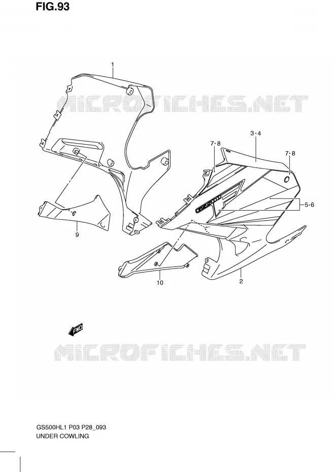 ONDER COWLING  (GS500FH P33) Suzuki MOTO 500 GS-F 2011  GS500FHL1(P3)