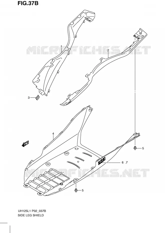 ONDERAANKLEDING (MODEL RACING P19) Suzuki SCOOTER 125 BURGMAN 2011  UH125L1(P2)