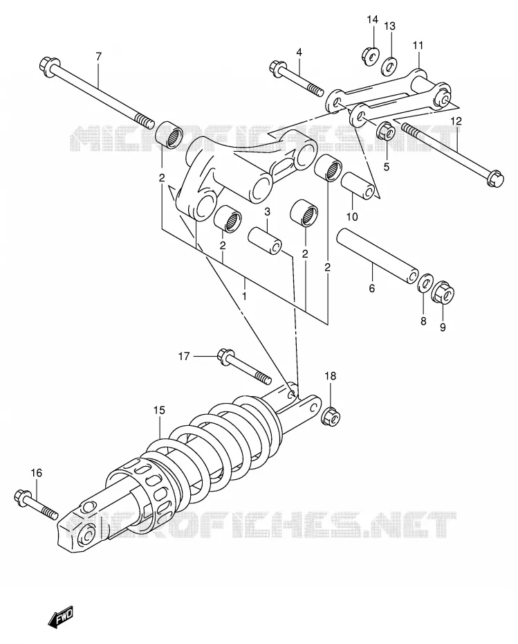 SCHOKBREKER AANEENSCHAKELING (MODELE K1/K2) Suzuki SCOOTER 250 BURGMAN 1999  AN250X(E2)