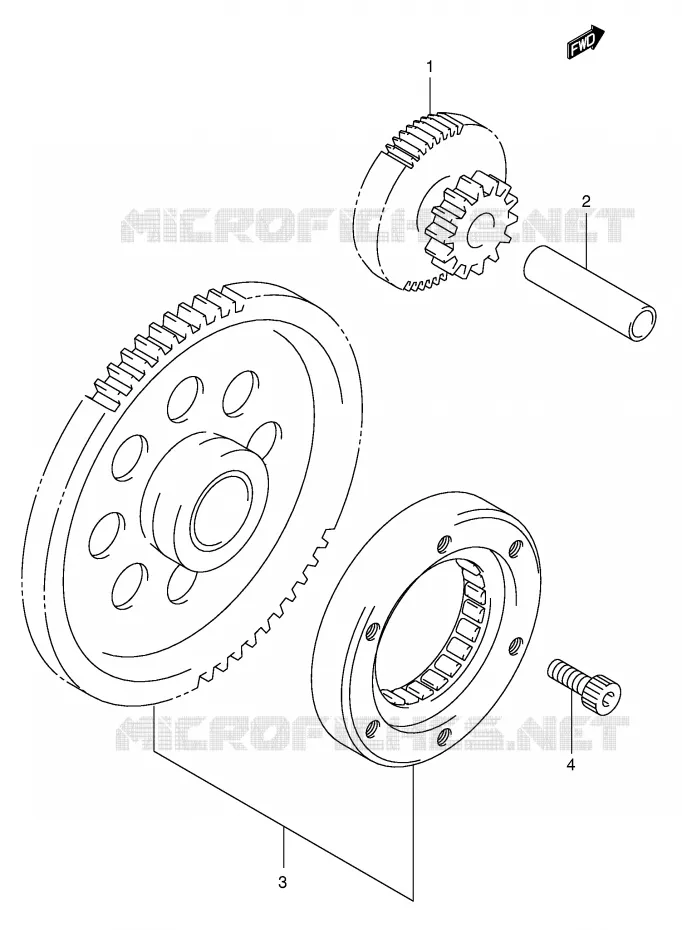 STARTMOTOR CLUTCH Suzuki SCOOTER 400 BURGMAN 2000  AN400RY(E2)