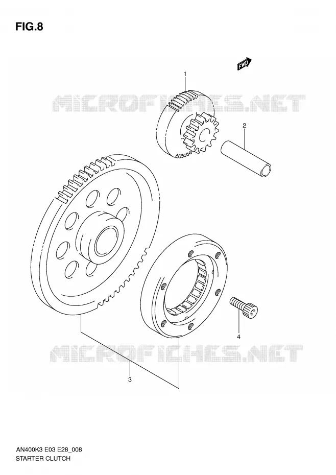 STARTMOTOR CLUTCH Suzuki SCOOTER 400 BURGMAN 2006  AN400SK6(E3/E28)