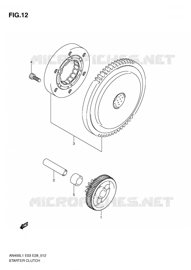STARTMOTOR CLUTCH Suzuki SCOOTER 400 BURGMAN 2011  AN400AL1(E03)