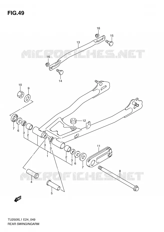 SWINGARM Suzuki MOTO 250 TU 2011  TU250XL1(E24)
