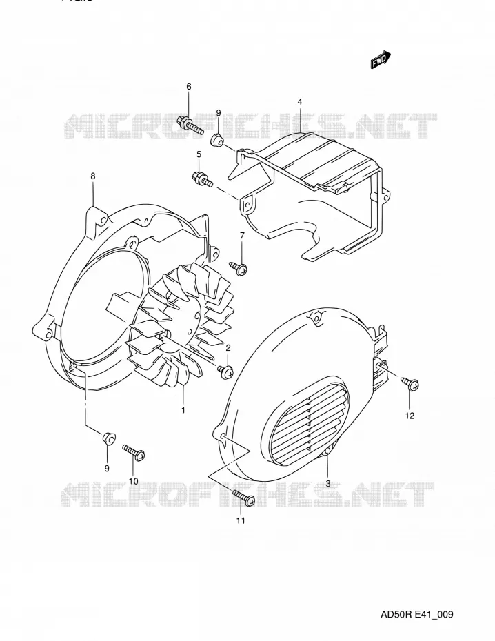 KOELVENTILATOR (MODEL L,MODEL K E06) Suzuki SCOOTER 60 AD 1994  AD60R
