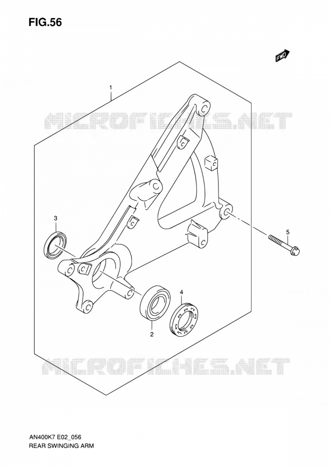 SWINGARM Suzuki SCOOTER 400 BURGMAN 2008  AN400 K8 (E02,E19,E24,P37,E51,E54)