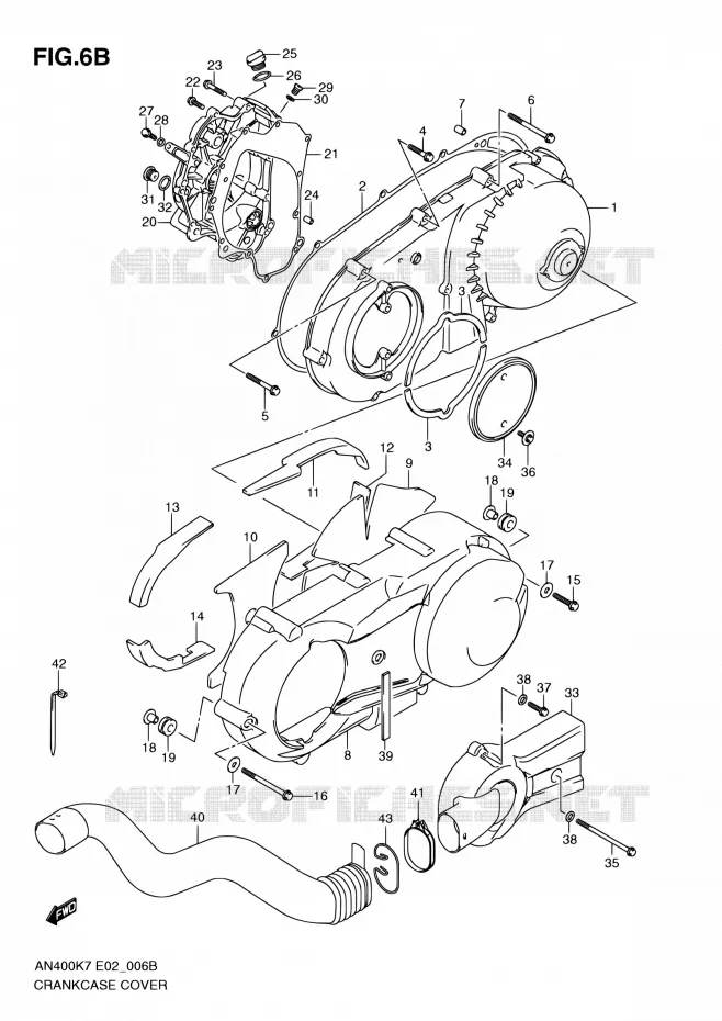 CASING (MODEL L0) Suzuki SCOOTER 400 BURGMAN 2010  AN400 L0 (E02,E19,E51)