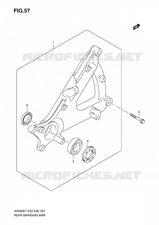 SWINGARM Suzuki SCOOTER 400 BURGMAN 2010  AN400 L0 (E03,E28,E33)
