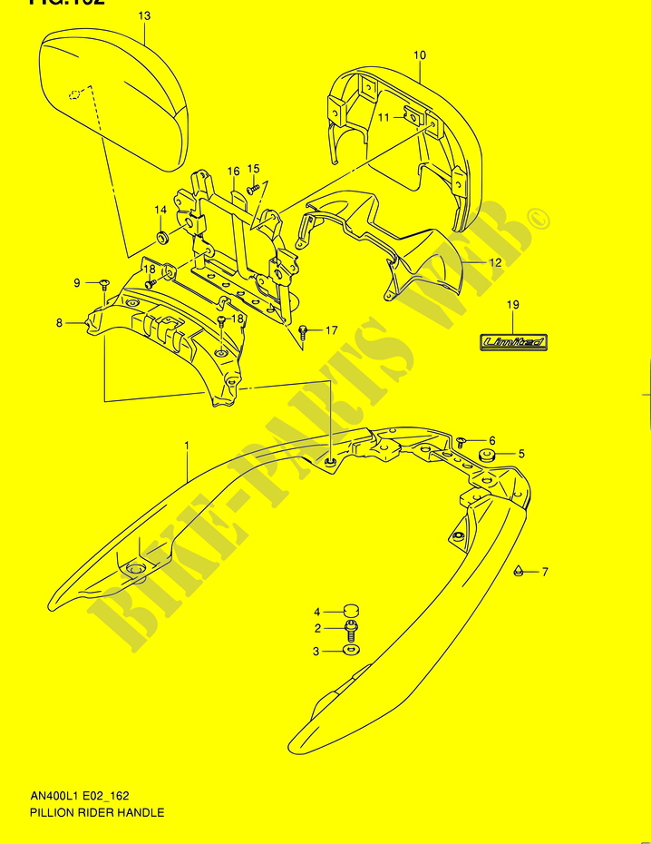BACKREST (AN400ZAL1 E02) voor Suzuki BURGMAN 400 2012