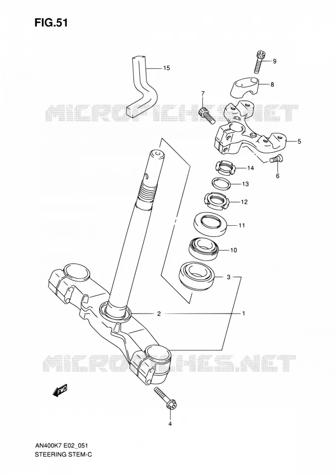 STUURKOLOM Suzuki SCOOTER 400 BURGMAN 2010  AN400AL0(E19,E24)