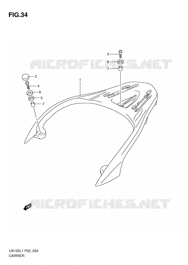 ACHTER CARRIER Suzuki SCOOTER 125 SIXTEEN 2011  UX125L1(P02)
