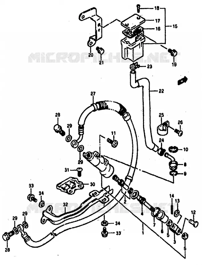 ACHTER HOOFDREMCILINDER Suzuki MOTO 800 DR 1990  DR800SL(L)