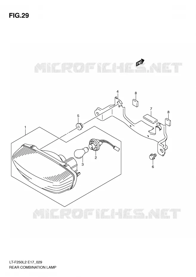 ACHTERLICHT (LT-F250L2 E24) Suzuki QUAD 250 OZARK 2012  LT-F250L2(E17)