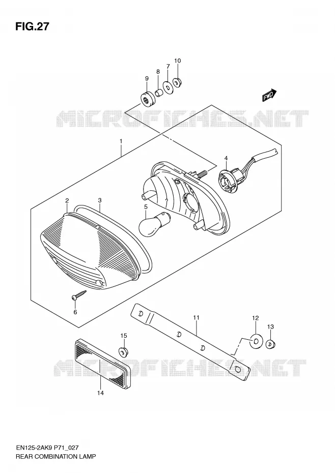 ACHTERLICHT Suzuki MOTO 125 EN 2009  EN125-2AK9(P71)