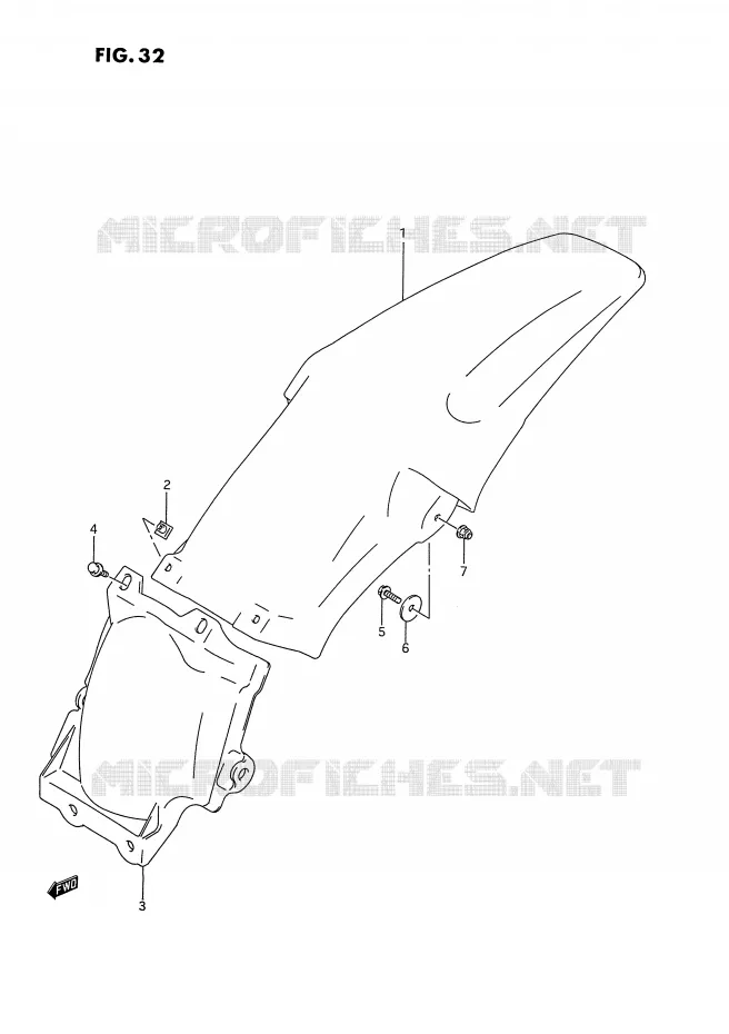 ACHTERSPATBORD Suzuki MOTO 250 RM 1994  RM250R(E3)