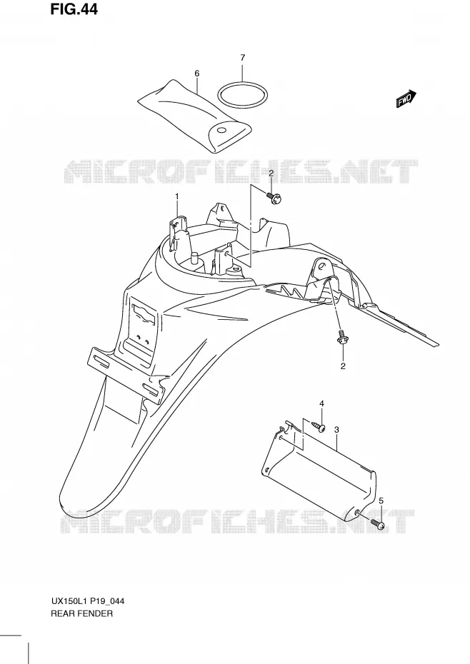 ACHTERSPATBORD Suzuki SCOOTER 150 SIXTEEN 2011  UX150L1(P19)