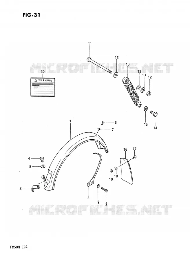 ACHTERSPATBORD Suzuki SCOOTER 50 FA 1989  FA50K(E24)