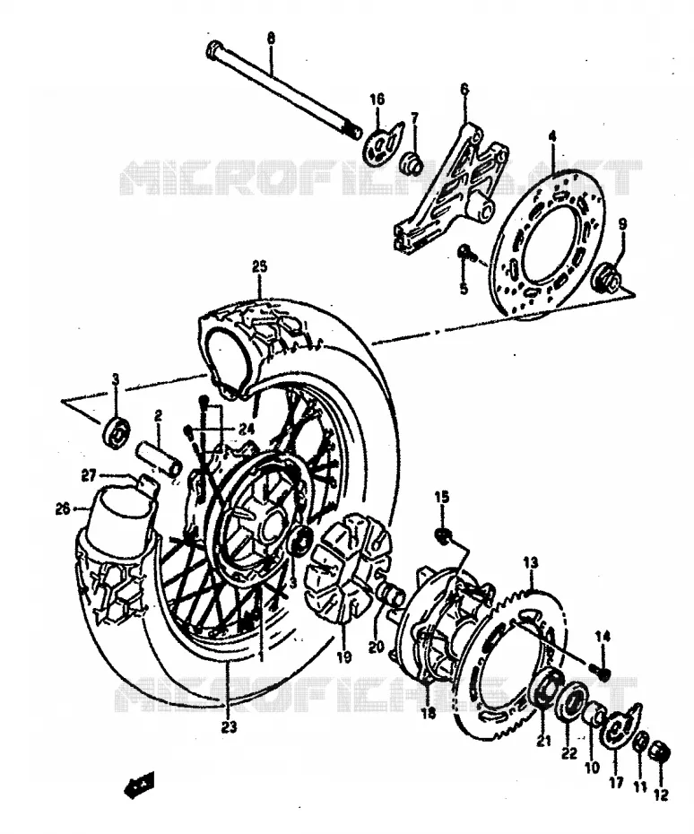 ACHTERWIEL Suzuki MOTO 800 DR 1990  DR800SUL(L)