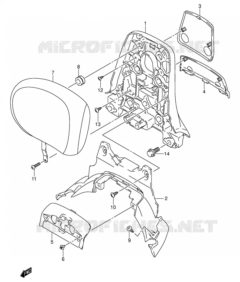 BACKREST (CENTER)(MODELE K1) Suzuki SCOOTER 400 BURGMAN 2002  AN400RK2(E2)