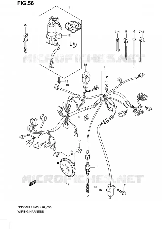 BEDRADING (GS500FH P33) Suzuki MOTO 500 GS-F 2011  GS500FHL1(P3)