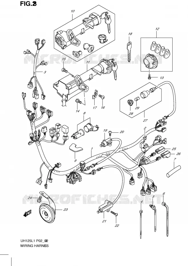 BEDRADING Suzuki SCOOTER 125 BURGMAN 2011  UH125GL1(P2)