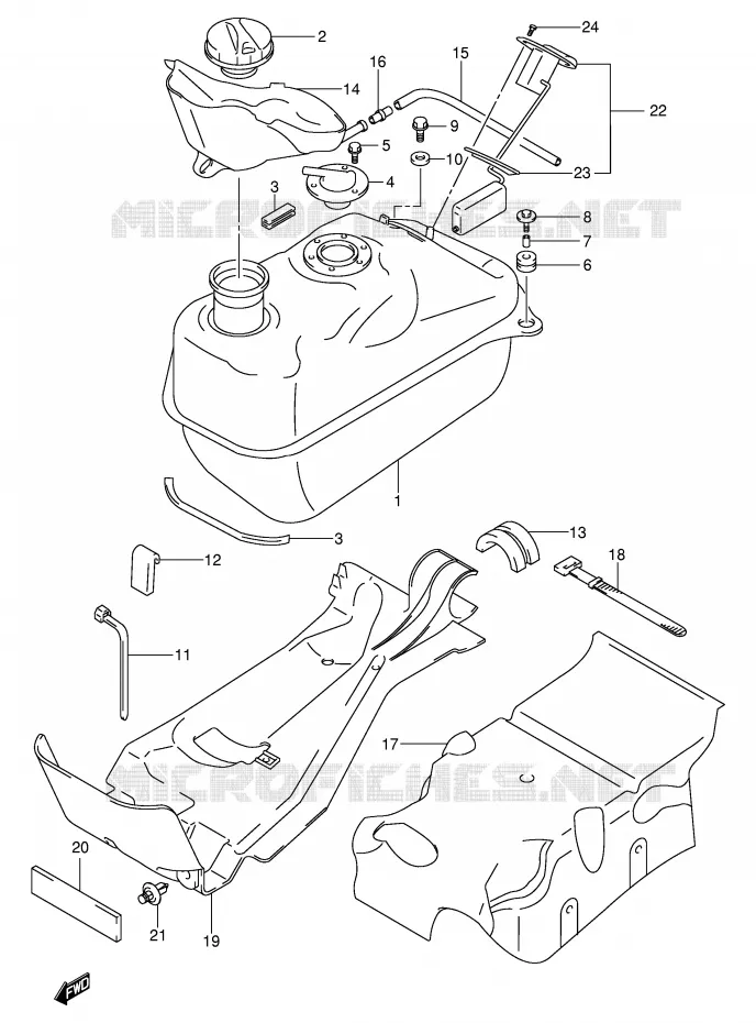 BENZINETANK (MODELE K1/K2) Suzuki SCOOTER 250 BURGMAN 1999  AN250X(E2)