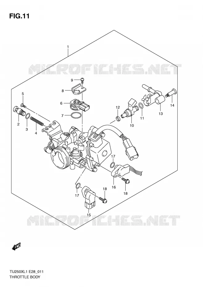 BRANDSTOFINJECTIE ASSY Suzuki MOTO 250 TU 2011  TU250XL1(E28)