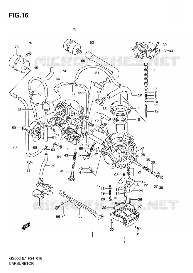 CARBURATOR Suzuki MOTO 500 GS-F 2011  GS500FHL1(L1)