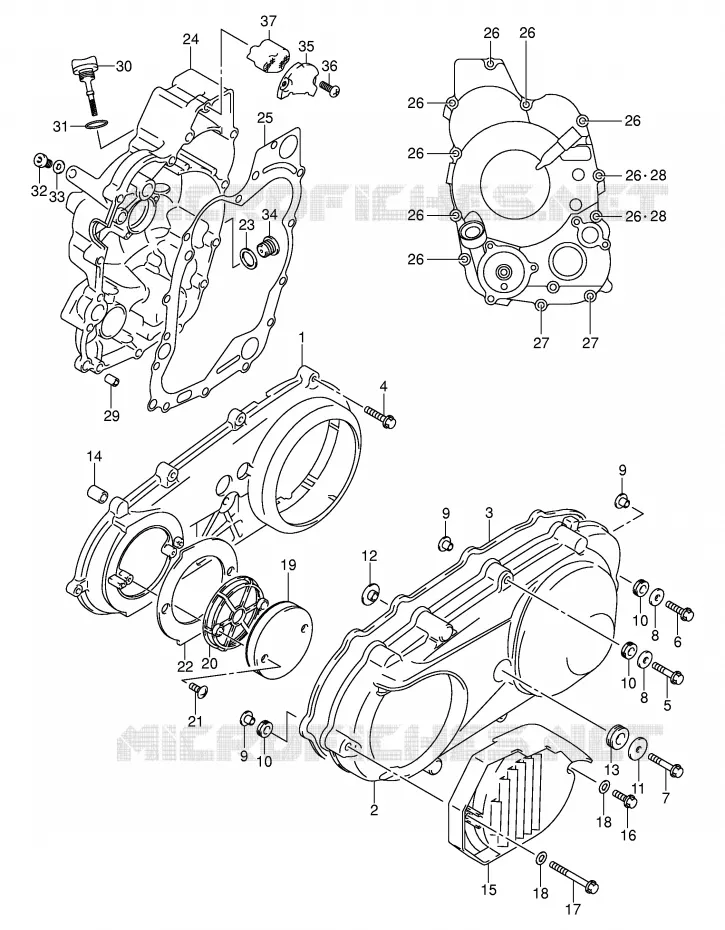 CASING (MODELE K1/K2) Suzuki SCOOTER 250 BURGMAN 2002  AN250K2(E2)