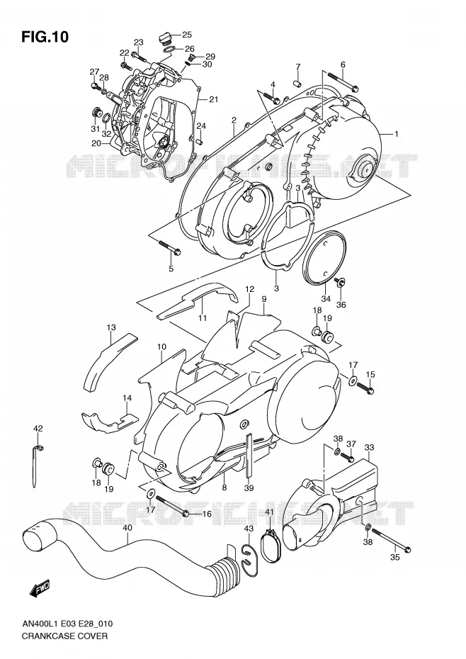 CASING Suzuki SCOOTER 400 BURGMAN 2011  AN400L1(E03)