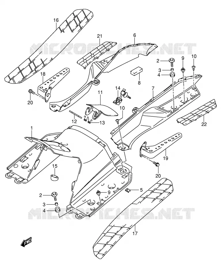 FOOTREST (MODELE K1/K2) Suzuki SCOOTER 250 BURGMAN 2002  AN250K2(E2)
