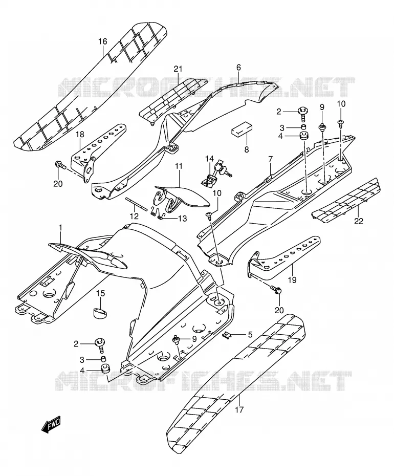 FOOTREST (MODELE K1/K2) Suzuki SCOOTER 400 BURGMAN 2002  AN400K2(E2)