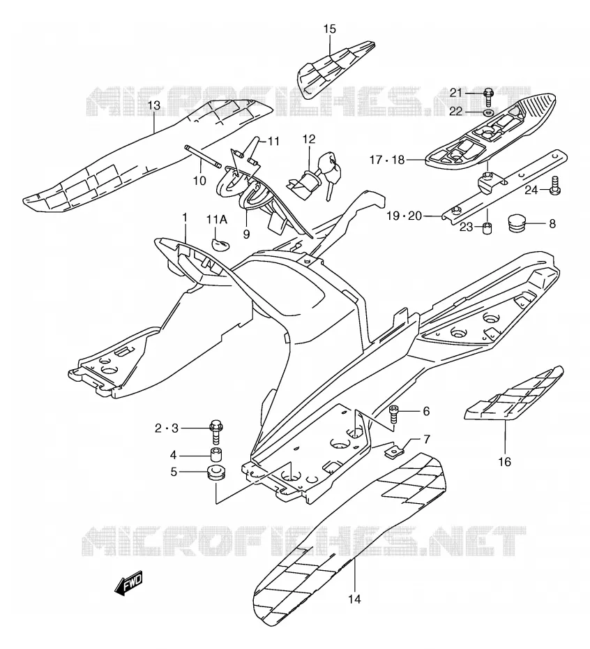 FOOTREST (MODELE W/X) Suzuki SCOOTER 250 BURGMAN 1998  AN250W(E2)