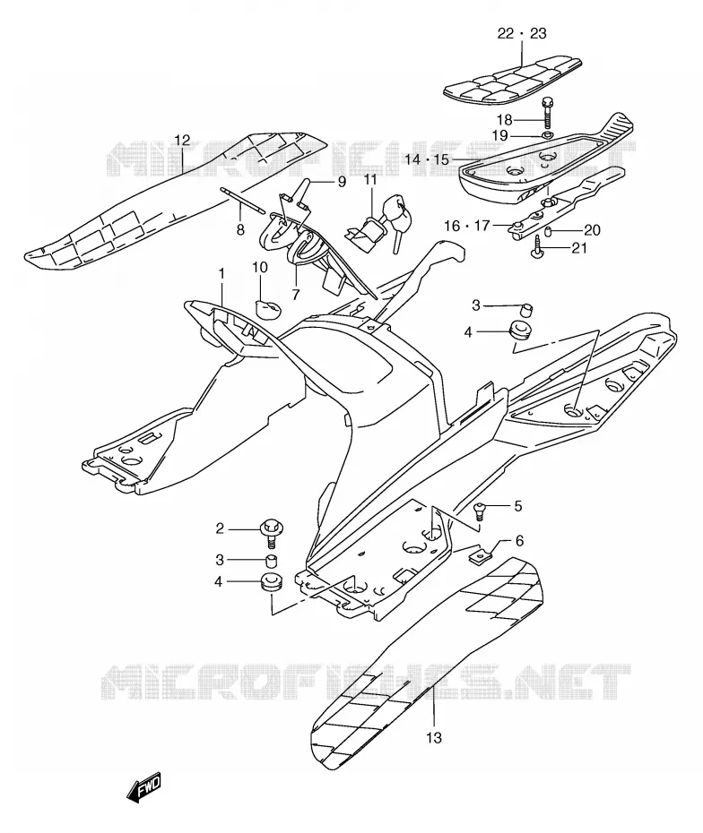 FOOTREST (MODELE Y) Suzuki SCOOTER 250 BURGMAN 1998  AN250W(E2)