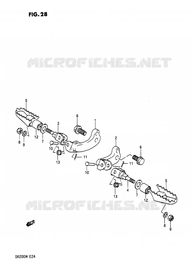 FOOTREST Suzuki MOTO 200 DR 1987  DR200H(E24)