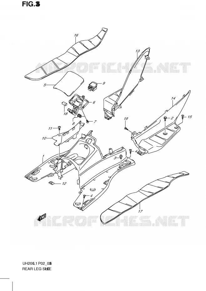 FOOTREST Suzuki SCOOTER 200 BURGMAN 2011  UH200L1(P19)