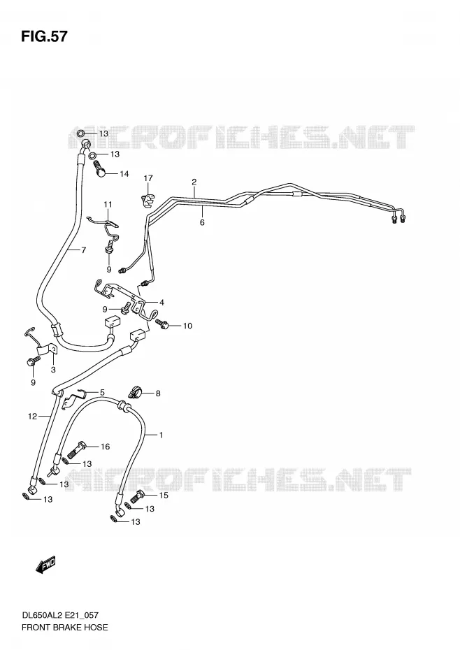FRONT REMSLANG Suzuki MOTO 650 V-STROM 2012  DL650AL2(E21)