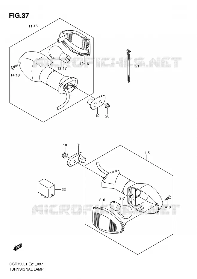 INDICATOREN Suzuki MOTO 750 GSR 2012  GSR750L1(E21)