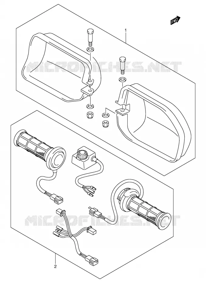 KNUCKLE COVERS (MODELE Y/K1/K2 OPT) Suzuki SCOOTER 400 BURGMAN 2000  AN400RY(E2)