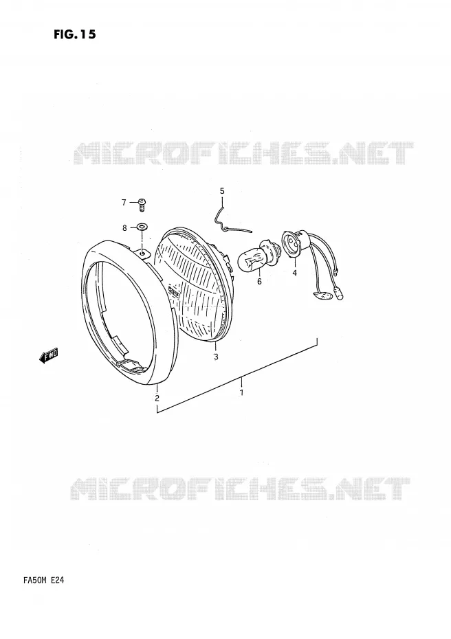 KOPLAMP (E6,E24) Suzuki SCOOTER 50 FA 1991  FA50M(E24)