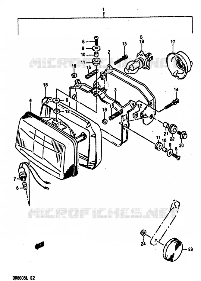 KOPLAMP Suzuki MOTO 800 DR 1990  DR800SUL(L)