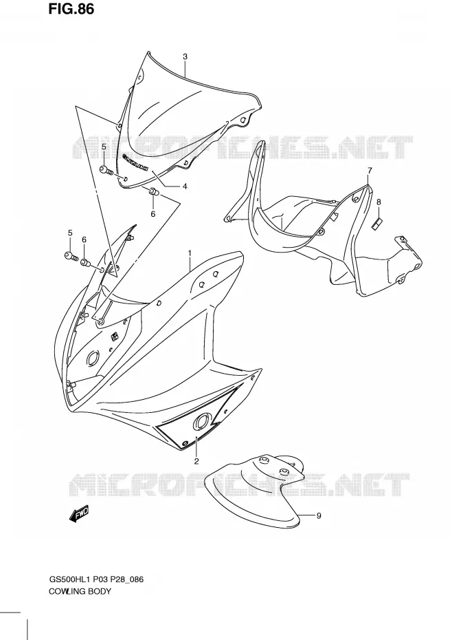 KUIP (GS500FH P28) Suzuki MOTO 500 GS-F 2011  GS500FHL1(P3)