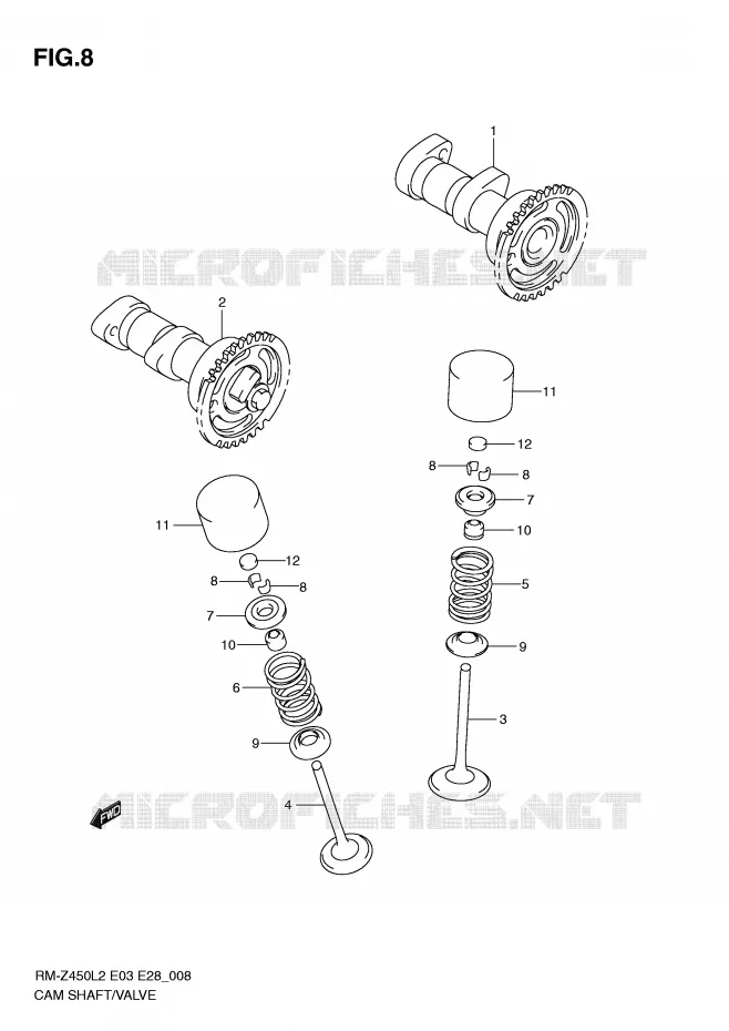 NOKKENAS - VALVES Suzuki MOTO 450 RM-Z 2012  RM-Z450L2(E3)