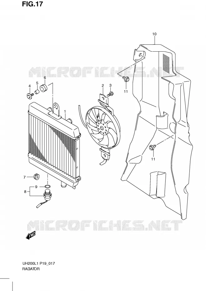 RADIATOR Suzuki SCOOTER 200 BURGMAN 2011  UH200L1(P19)